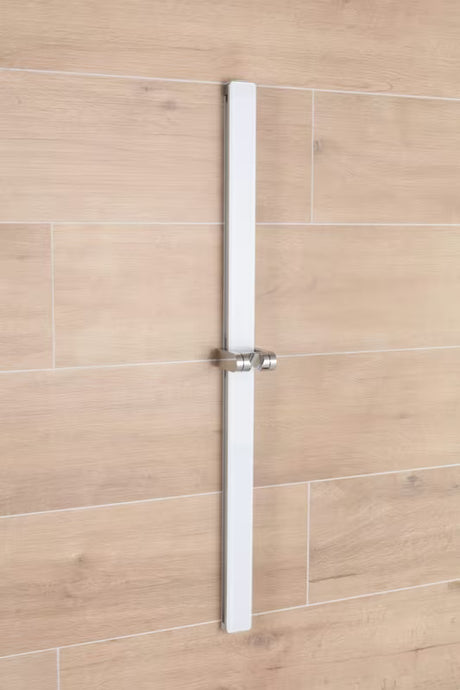 Sprchová tyč SAT 80 cm v bílo-chromovém provedení s posuvným a naklápěcím držákem sprchy