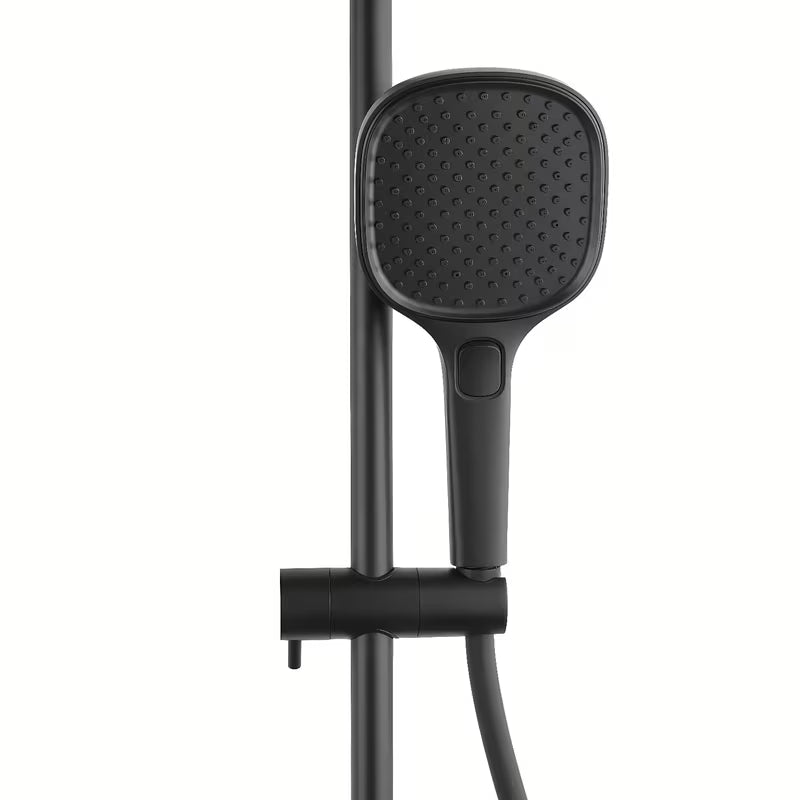 Matně černý termostatický sprchový systém SAT s hlavovou sprchou 32×21 cm a ruční sprchou