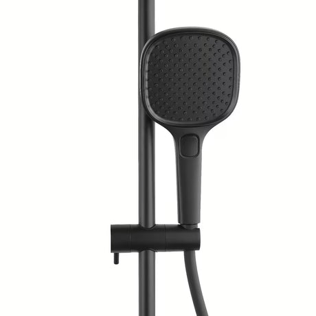 Matně černý termostatický sprchový systém SAT s hlavovou sprchou 32×21 cm a ruční sprchou