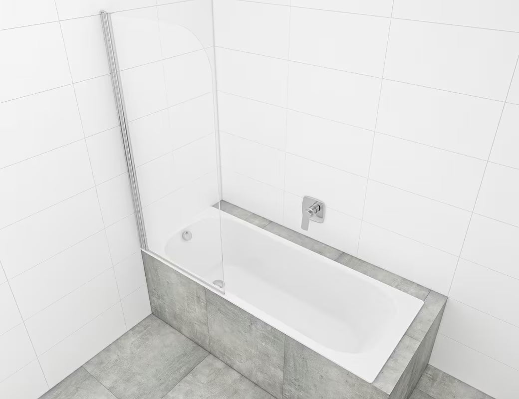 Vanová zástěna SAT Chrome 150x70 cm s otočným panelem a chromovým profilem