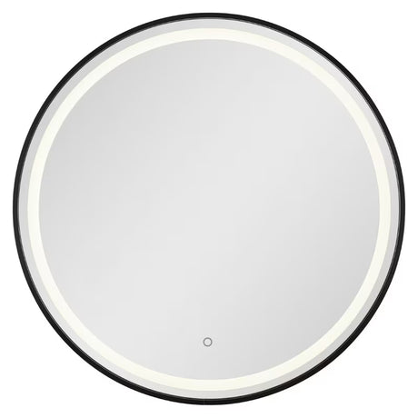 Kulaté koupelnové zrcadlo SAT s LED osvětlením a senzorem, průměr 70 cm, černé provedení.
