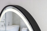 Kulaté koupelnové zrcadlo SAT s LED osvětlením a senzorem, průměr 70 cm, černé provedení.
