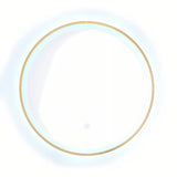 Kulaté LED zrcadlo SAT v zlaté barvě o průměru 60 cm se senzorem a krytím IP44.