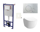 Závěsný WC set VitrA Sento se skrytou nádržkou a sedátkem pro instalaci do lehkých stěn nebo předstěny.