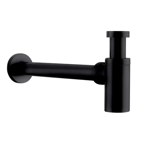 Umyvadlový sifon SAT v černé matné barvě s průměrem 32 mm pro moderní koupelnu