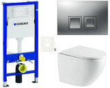 Závěsný WC set SAT s modulem Geberit Duofix, nádržkou, tlačítkem Delta a duroplastovým sedátkem