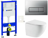 Závěsný WC set SAT s instalačním modulem Duofix, nádržkou Geberit, tlačítkem Delta a sedátkem SoftClose.