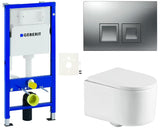 Závěsný WC set SAT s modulem Geberit Duofix, ovládacím tlačítkem Delta a WC sedátkem z duroplastu.
