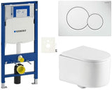Závěsný WC set SAT s modulem Geberit Duofix, nádržkou, bílým tlačítkem Sigma a sedátkem SoftClose