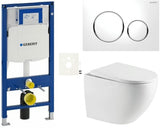 Závěsný WC set SAT Fusion s modulem Geberit Duofix, nádržkou a ovládacím tlačítkem Delta