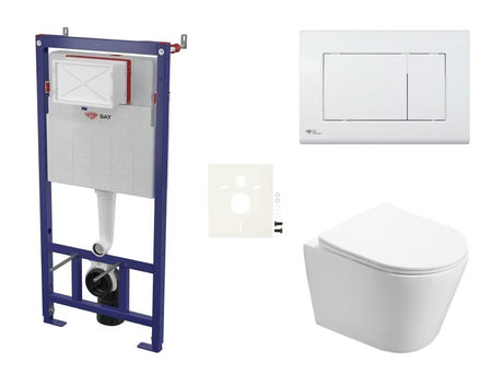Závěsný WC set SAT Infinitio s podomítkovým modulem, tlačítkem a sedátkem se SoftClose