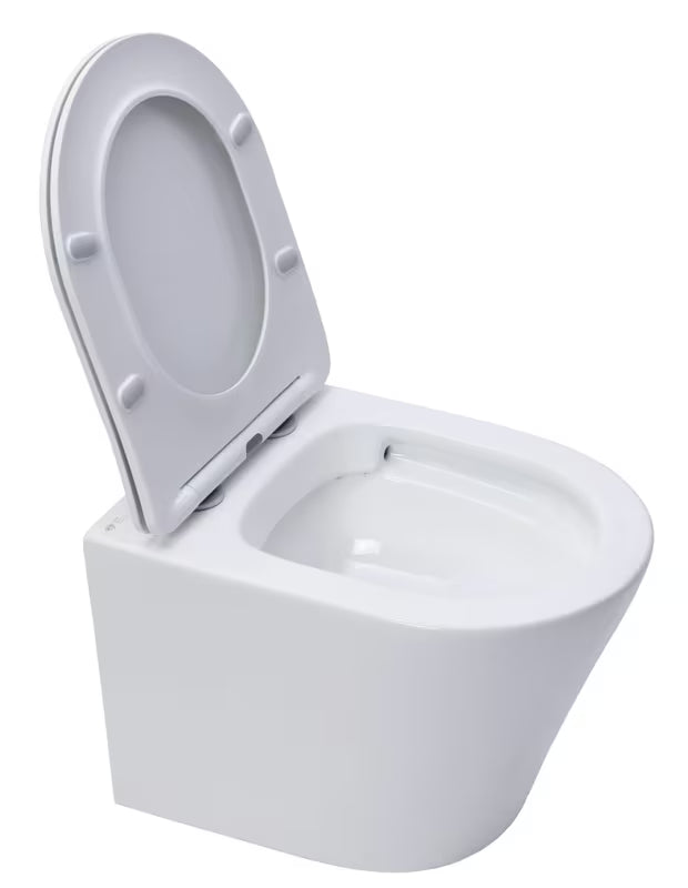 Viseči WC set SAT Infinitio s predstenskim modulom, črno splakovalno tipko in sedežem mehko Zapiranje Soft Close