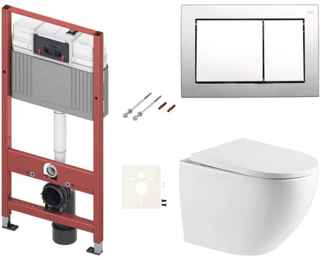 Závěsný WC set SAT s nádržkou TECEbase, tlačítkem TECE nowa a duroplastovým sedátkem SoftClose
