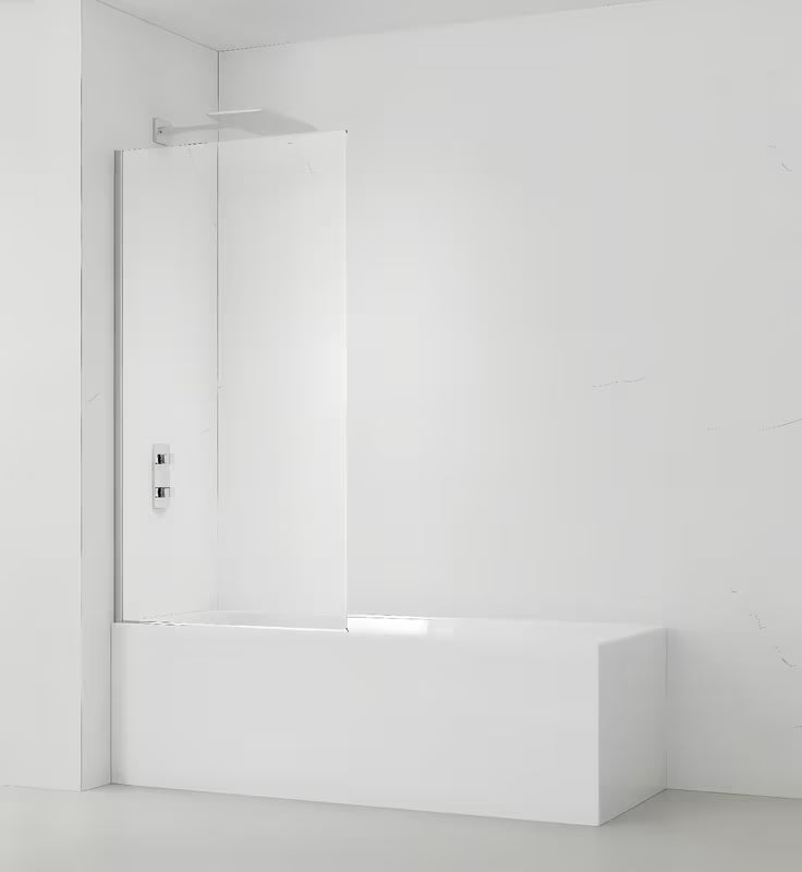 Pevná vanová zástěna SAT Chrome 150x80 cm s chromovým profilem a sklem s úpravou EasyClean.