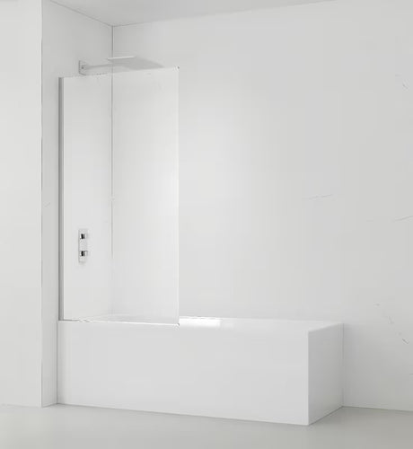 Pevná vanová zástěna SAT Chrome 150x80 cm s chromovým profilem a sklem s úpravou EasyClean.