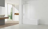 Pevná vanová zástěna SAT Chrome 150x80 cm s chromovým profilem a sklem s úpravou EasyClean.