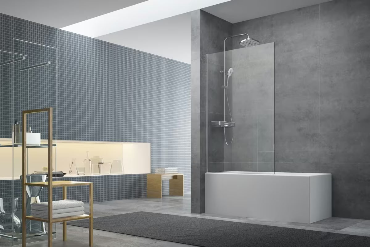 Pevná vanová zástěna SAT Chrome 150x80 cm s chromovým profilem a sklem s úpravou EasyClean.