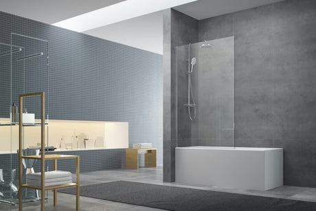 Pevná vanová zástěna SAT Chrome 150x80 cm s chromovým profilem a sklem s úpravou EasyClean.