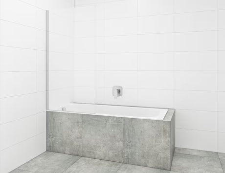 Pevná vanová zástěna SAT Chrome 150x80 cm s chromovým profilem a sklem s úpravou EasyClean.