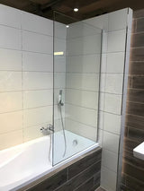 Pevná vanová zástěna SAT Chrome 150x80 cm s chromovým profilem a sklem s úpravou EasyClean.