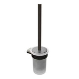 Nástěnná WC štětka SAT Simply R v provedení PVD Gun Metal s nádobkou z mléčného skla.