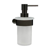 Nástěnný dávkovač mýdla SAT Simply R s PVD povrchem gun metal a matným sklem