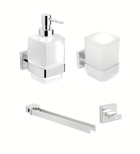 Sada koupelnových doplňků SAT Simply S ve sladěném designu pro jednotný vzhled koupelny