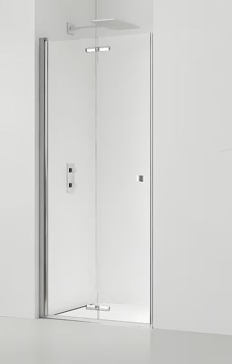 Skládací sprchové dveře do niky 100 cm v lesklém chromu s čirým bezpečnostním sklem a úpravou EasyClean.