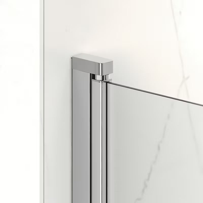 Obdélníkový sprchový kout SAT SK 90 x 80 cm v lesklém chromu s čirým sklem a zalamovacími dveřmi