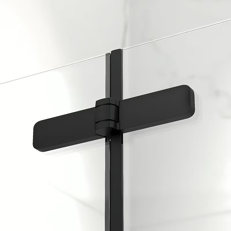 Čtvercový sprchový kout SAT Sk 90x90 cm v černé barvě s čirým sklem a zalamovacími dveřmi