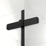 Čtvercový sprchový kout SAT Sk 90x90 cm v černé barvě s čirým sklem a skládacími dveřmi