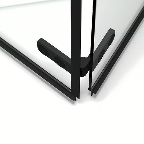 Čtvercový sprchový kout SAT Sk 90x90 cm v černé barvě s čirým sklem a skládacími dveřmi