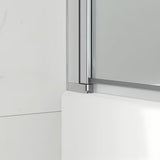 Dvoudílná zalamovací vanová zástěna SAT Sk 150x105 cm s čirým sklem a chromovými profily