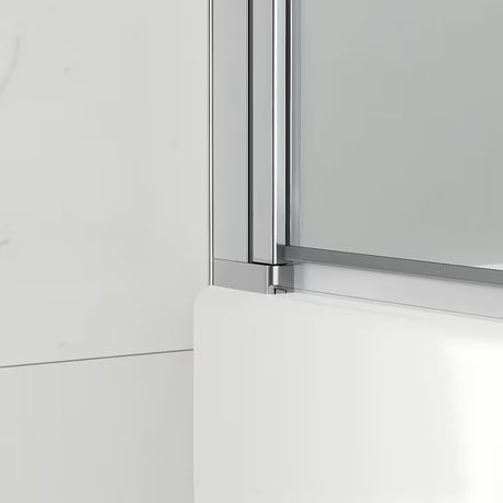 Dvoudílná zalamovací vanová zástěna SAT Sk 150x105 cm s čirým sklem a chromovými profily
