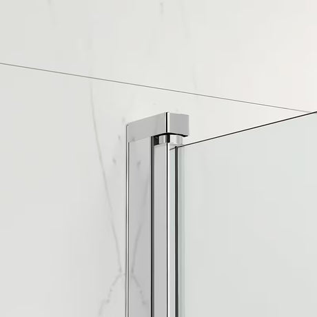 Dvoudílná zalamovací vanová zástěna SAT Sk 150x105 cm s čirým sklem a chromovými profily