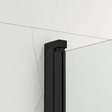 Černá vanová zástěna SAT SK 150x105 cm s čirým sklem a zalamovacím otevíráním