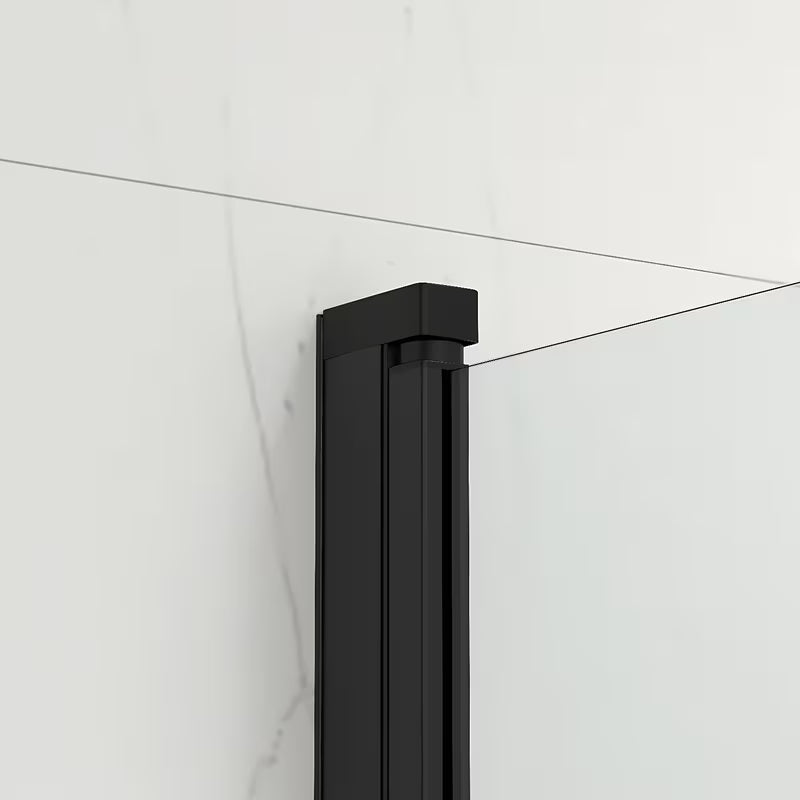 Černá vanová zástěna SAT SK 150x105 cm s čirým sklem a zalamovacím otevíráním