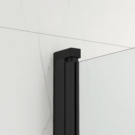 Černá vanová zástěna SAT SK 150x105 cm s čirým sklem a zalamovacím otevíráním