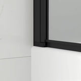 Černá vanová zástěna SAT SK 150x105 cm s čirým sklem a zalamovacím otevíráním