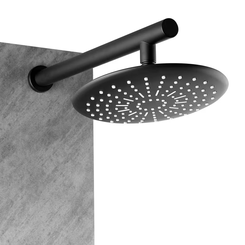 Hydromasážní sprchový panel SAT Stoneshower v černém provedení s dekorem kamene s hlavovou a ruční sprchou.
