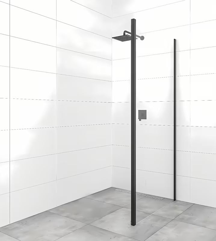 SAT Tex BB boční zástěna ke sprchovým dveřím 100 cm v černém provedení s čirým sklem