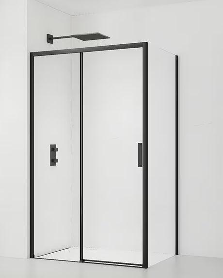 Obdélníkový sprchový kout SAT Tex BB 110x80 cm s čirým sklem a černými matnými profily