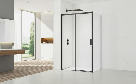 Obdélníkový sprchový kout SAT Tex BB 140x90 cm s černými profily a čirým sklem