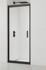 Sprchové dveře SAT Tex-C 100 cm v černém provedení s posuvným otevíráním a čirým sklem Easyclean.