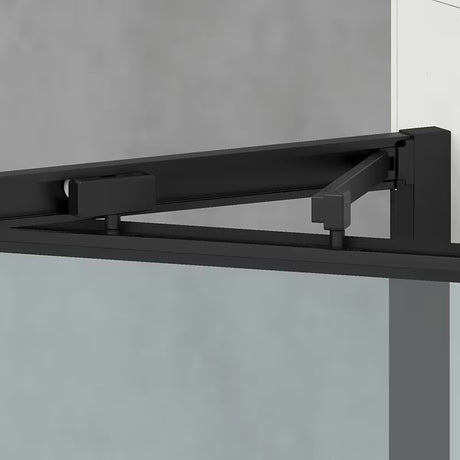 Čtvercový sprchový kout SAT Tex-C 100x100 cm v černé barvě s posuvnými dveřmi a čirým sklem