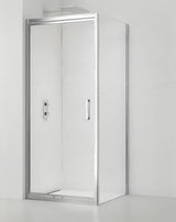 Obdélníkový sprchový kout SAT Tex-C 80x100 cm s posuvnými dveřmi, čirým sklem a chromovým rámem