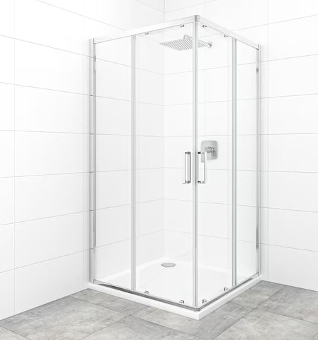 Čtvercový sprchový kout SAT Tex 100x100 cm s čirým sklem a profily v lesklém chromu