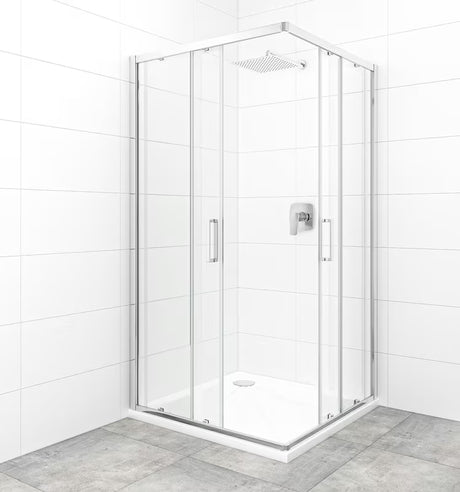 Čtvercový sprchový kout SAT Tex 100x100 cm s čirým sklem a profily v lesklém chromu