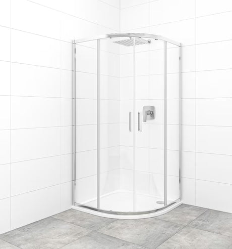 Čtvrtkruhový sprchový kout SAT Tex 90x90 cm s čirým sklem a lesklými chromovými profily