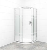 Čtvrtkruhový sprchový kout SAT Tex 90x90 cm s čirým sklem a lesklými chromovými profily
